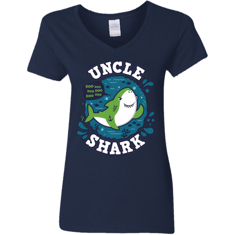 T-Shirts Navy / S Shark Family trazo - Uncle Women's V-Neck T-Shirt