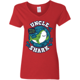 T-Shirts Red / S Shark Family trazo - Uncle Women's V-Neck T-Shirt