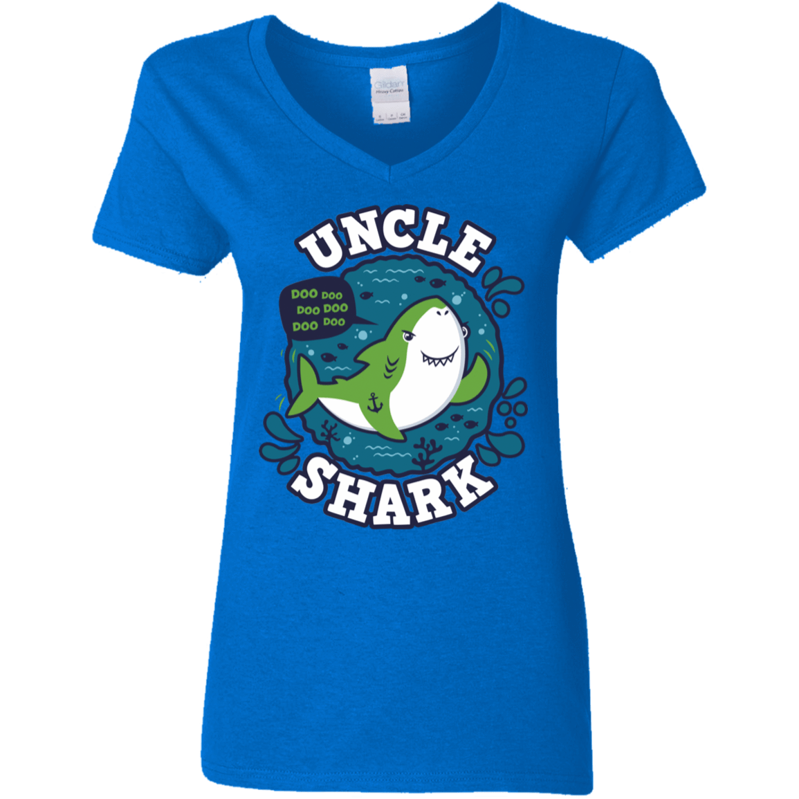 T-Shirts Royal / S Shark Family trazo - Uncle Women's V-Neck T-Shirt