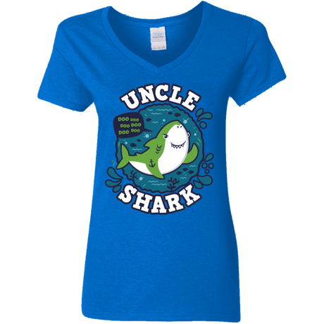 T-Shirts Royal / S Shark Family trazo - Uncle Women's V-Neck T-Shirt