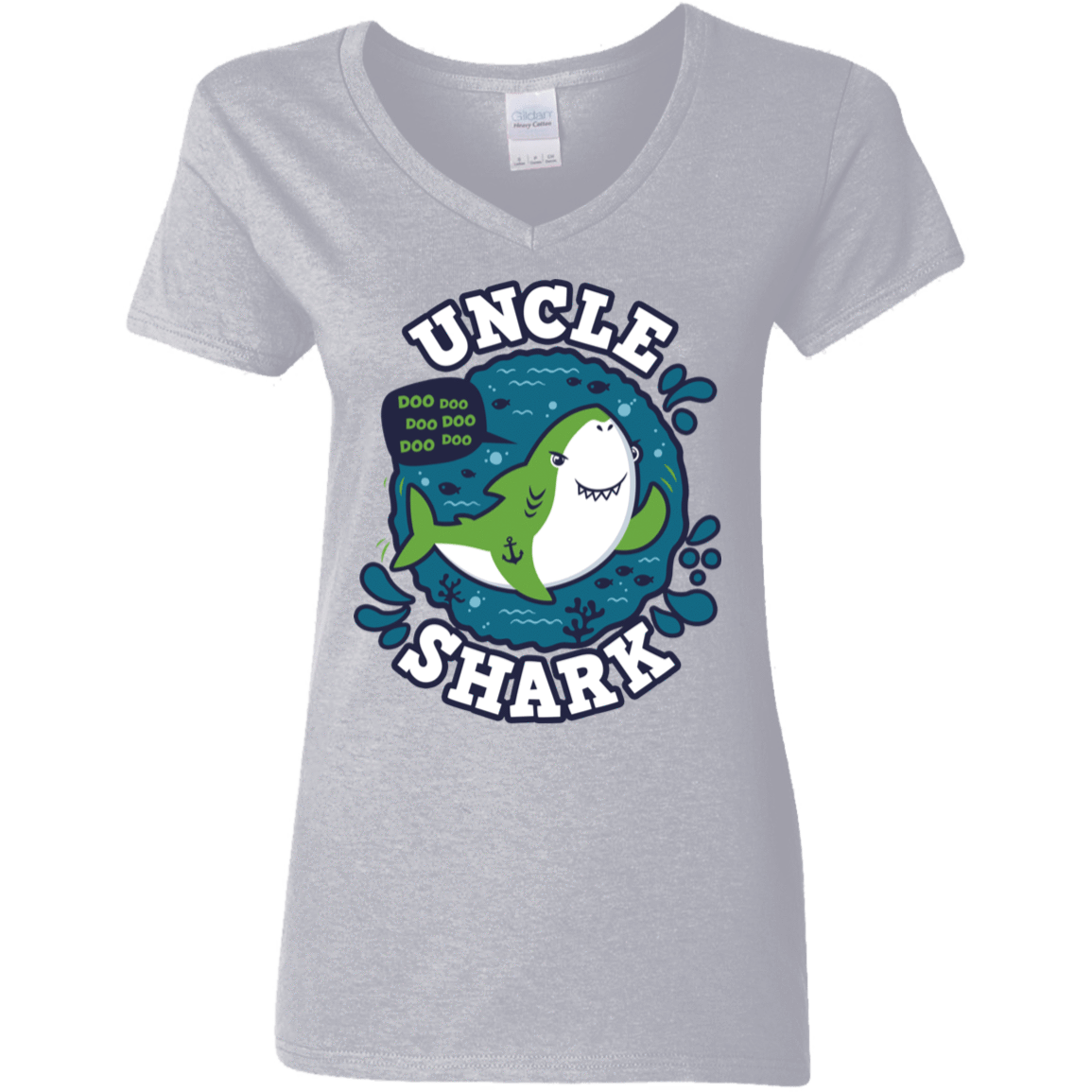 T-Shirts Sport Grey / S Shark Family trazo - Uncle Women's V-Neck T-Shirt