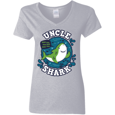 T-Shirts Sport Grey / S Shark Family trazo - Uncle Women's V-Neck T-Shirt