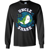 T-Shirts Black / YS Shark Family trazo - Uncle Youth Long Sleeve T-Shirt