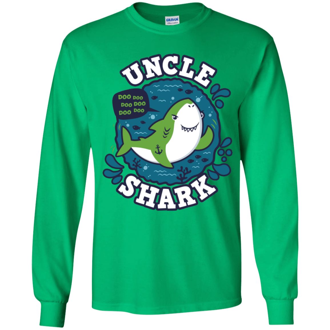 T-Shirts Irish Green / YS Shark Family trazo - Uncle Youth Long Sleeve T-Shirt