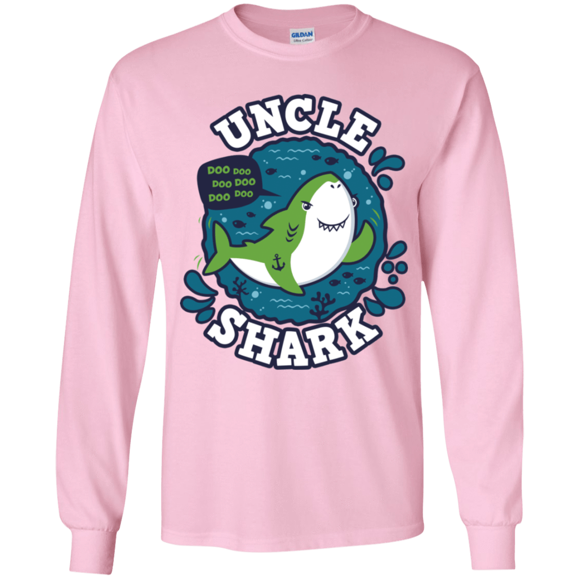 T-Shirts Light Pink / YS Shark Family trazo - Uncle Youth Long Sleeve T-Shirt