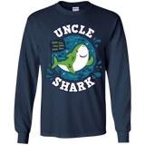 T-Shirts Navy / YS Shark Family trazo - Uncle Youth Long Sleeve T-Shirt