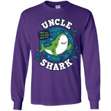 T-Shirts Purple / YS Shark Family trazo - Uncle Youth Long Sleeve T-Shirt