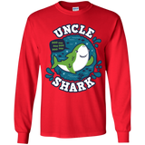 T-Shirts Red / YS Shark Family trazo - Uncle Youth Long Sleeve T-Shirt