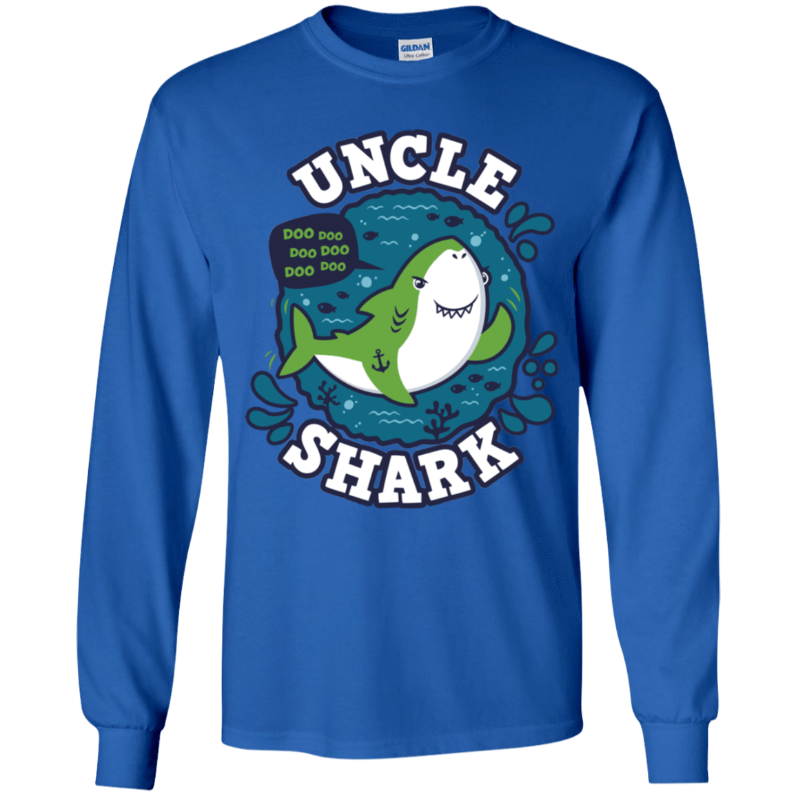 T-Shirts Royal / YS Shark Family trazo - Uncle Youth Long Sleeve T-Shirt