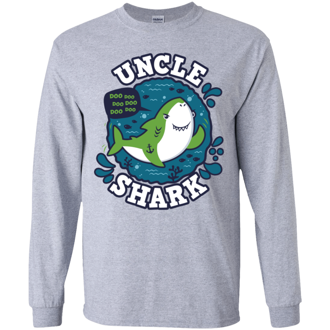 T-Shirts Sport Grey / YS Shark Family trazo - Uncle Youth Long Sleeve T-Shirt