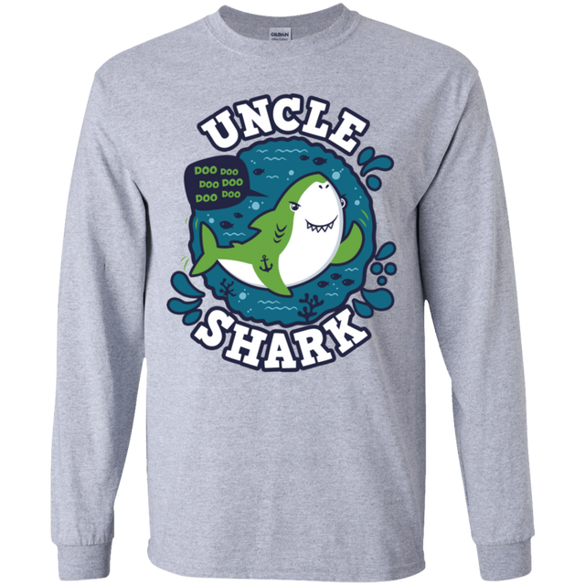 T-Shirts Sport Grey / YS Shark Family trazo - Uncle Youth Long Sleeve T-Shirt