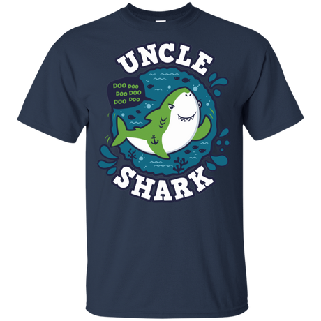 T-Shirts Navy / YXS Shark Family trazo - Uncle Youth T-Shirt