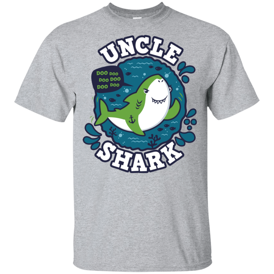 T-Shirts Sport Grey / YXS Shark Family trazo - Uncle Youth T-Shirt