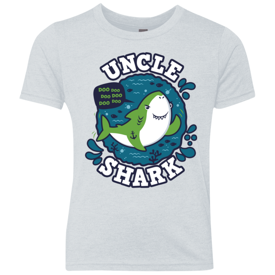 T-Shirts Heather White / YXS Shark Family trazo - Uncle Youth Triblend T-Shirt