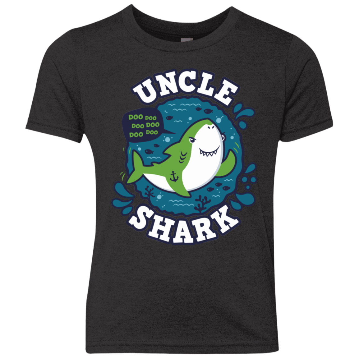 T-Shirts Vintage Black / YXS Shark Family trazo - Uncle Youth Triblend T-Shirt