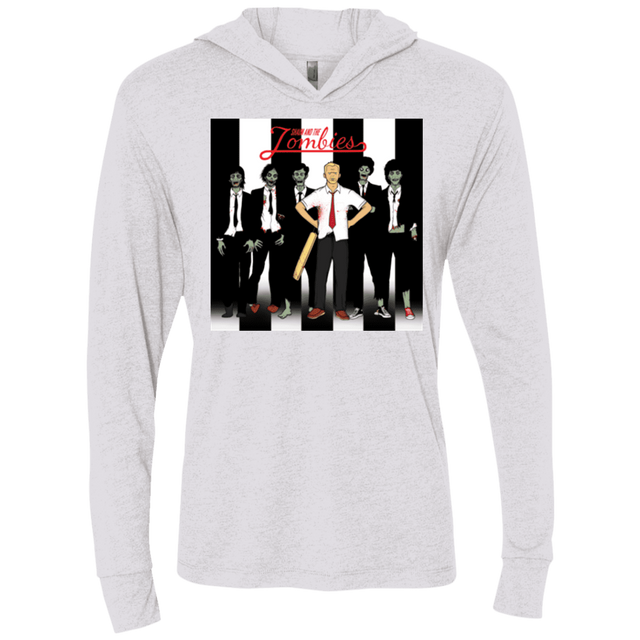 T-Shirts Heather White / X-Small Shaun and the Zombies Triblend Long Sleeve Hoodie Tee