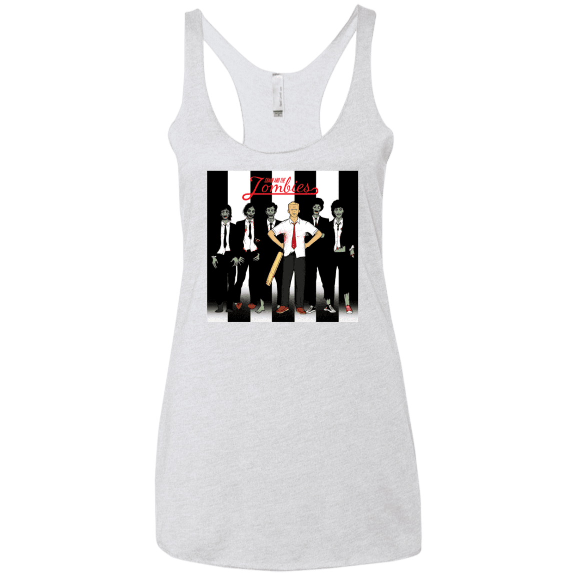 T-Shirts Heather White / X-Small Shaun and the Zombies Women's Triblend Racerback Tank