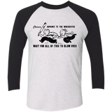 T-Shirts Heather White/Vintage Black / X-Small Shauns Last Chance Men's Triblend 3/4 Sleeve