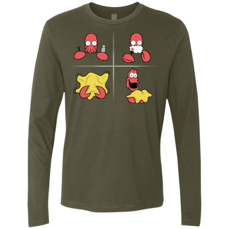 T-Shirts Military Green / S Shaving Process Men's Premium Long Sleeve