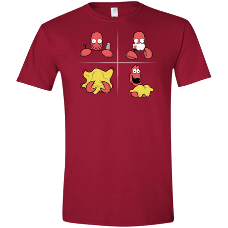 T-Shirts Cardinal Red / S Shaving Process Men's Semi-Fitted Softstyle