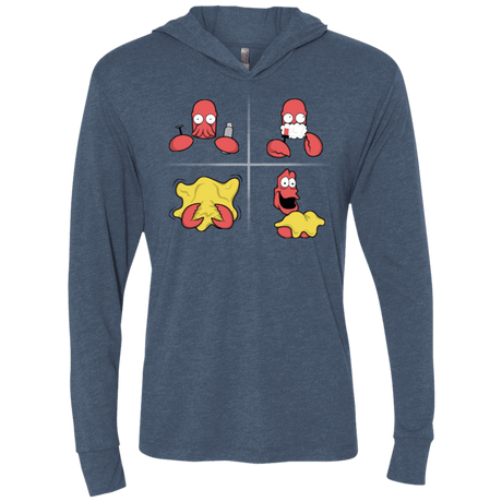 T-Shirts Indigo / X-Small Shaving Process Triblend Long Sleeve Hoodie Tee