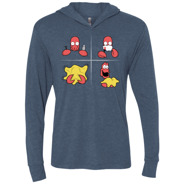 T-Shirts Indigo / X-Small Shaving Process Triblend Long Sleeve Hoodie Tee