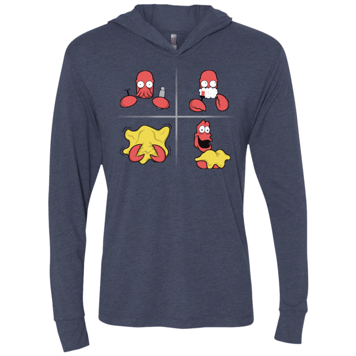 T-Shirts Vintage Navy / X-Small Shaving Process Triblend Long Sleeve Hoodie Tee