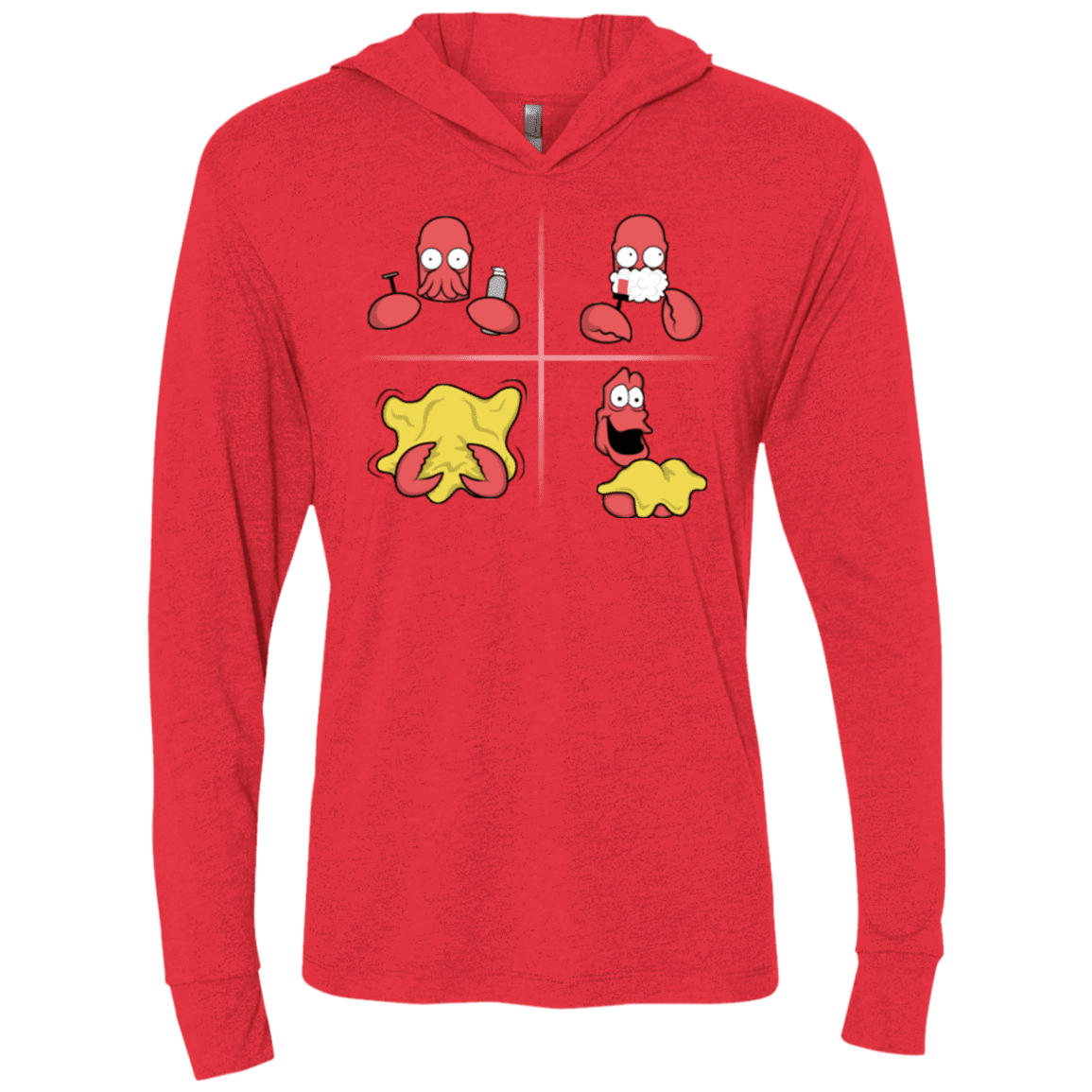 T-Shirts Vintage Red / X-Small Shaving Process Triblend Long Sleeve Hoodie Tee