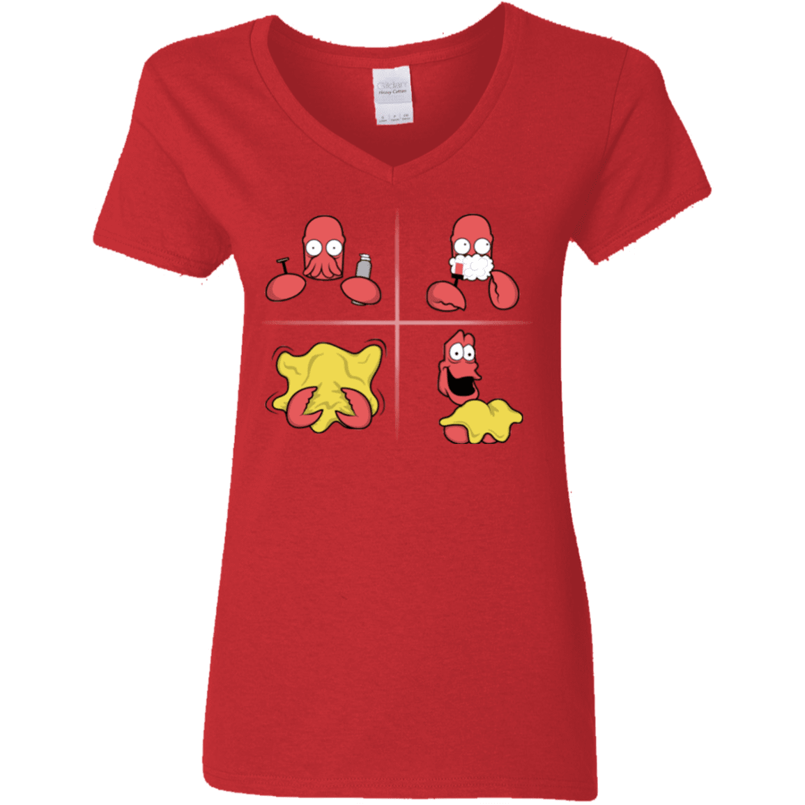 T-Shirts Red / S Shaving Process Women's V-Neck T-Shirt