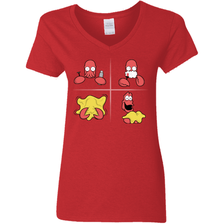 T-Shirts Red / S Shaving Process Women's V-Neck T-Shirt