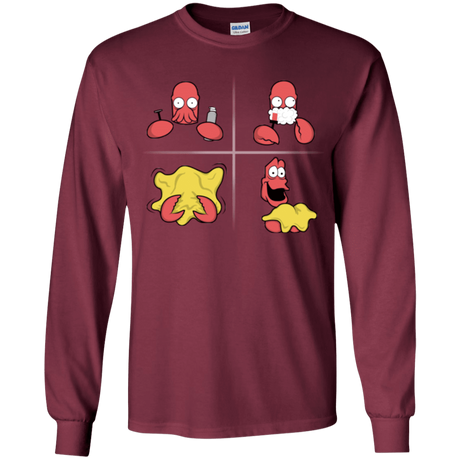 T-Shirts Maroon / YS Shaving Process Youth Long Sleeve T-Shirt