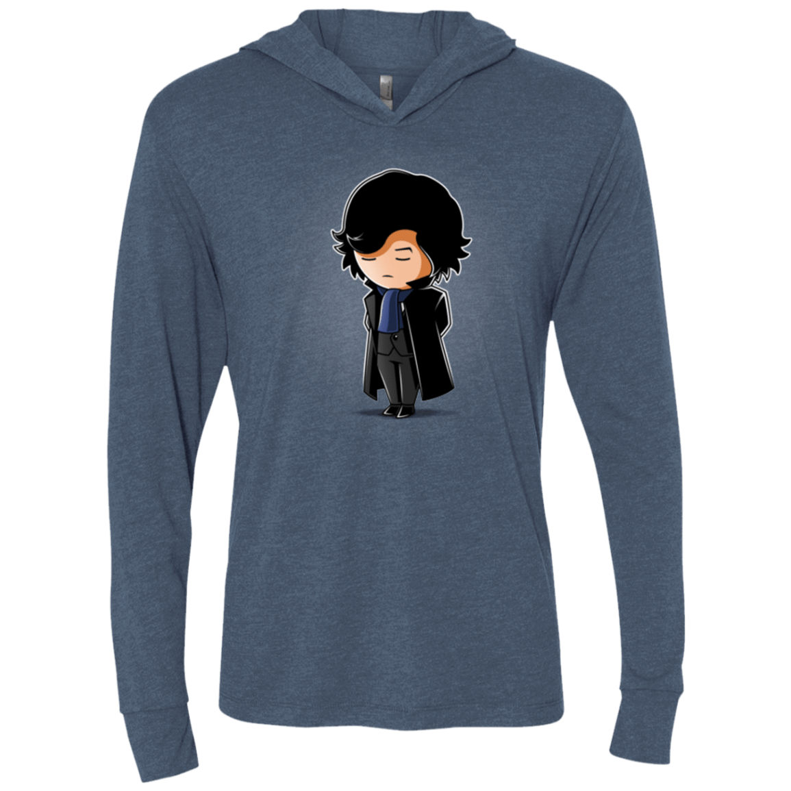 T-Shirts Indigo / X-Small Sherlock (2) Triblend Long Sleeve Hoodie Tee