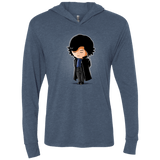 T-Shirts Indigo / X-Small Sherlock (2) Triblend Long Sleeve Hoodie Tee