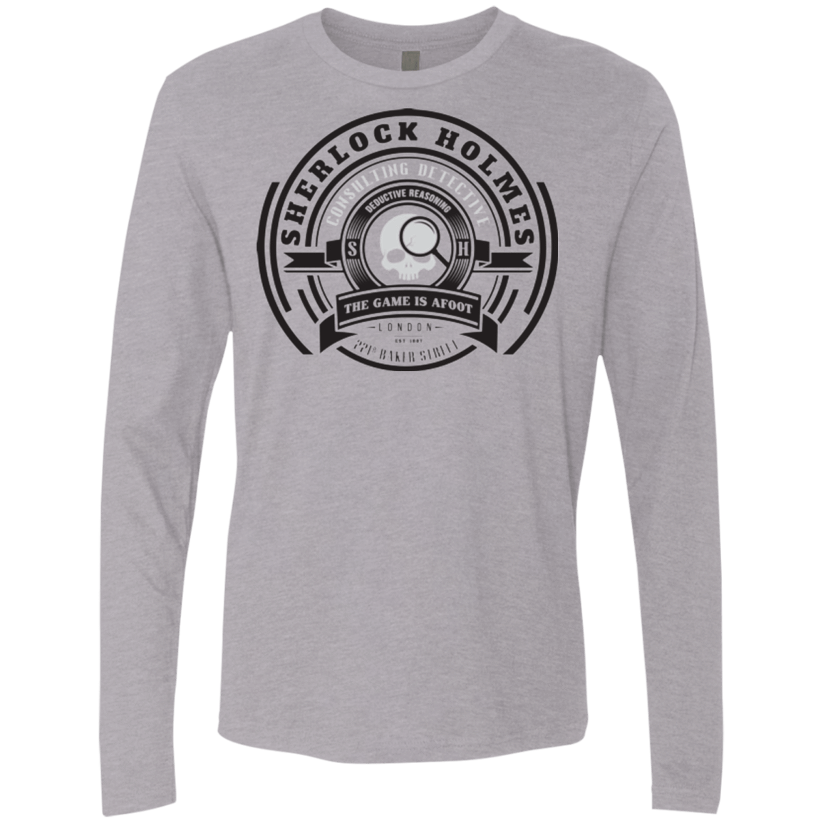 T-Shirts Heather Grey / Small Sherlock Holmes Men's Premium Long Sleeve