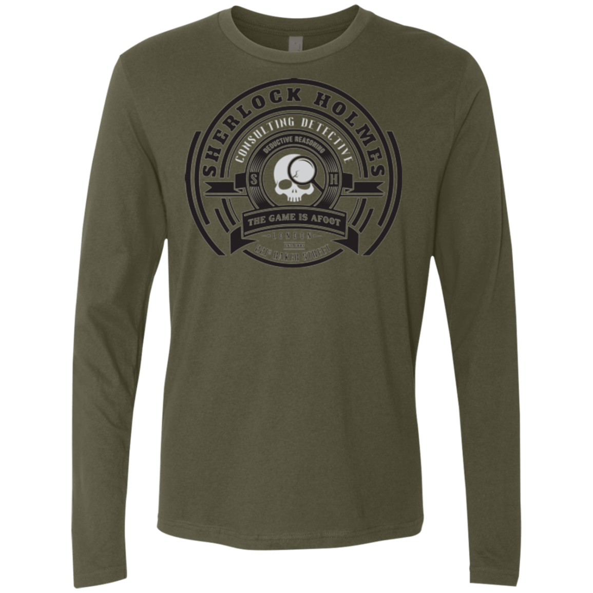 T-Shirts Military Green / Small Sherlock Holmes Men's Premium Long Sleeve