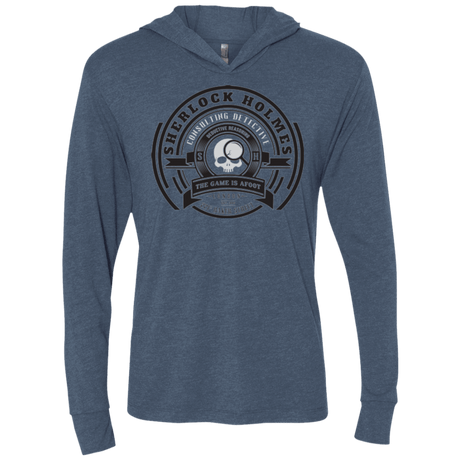 T-Shirts Indigo / X-Small Sherlock Holmes Triblend Long Sleeve Hoodie Tee