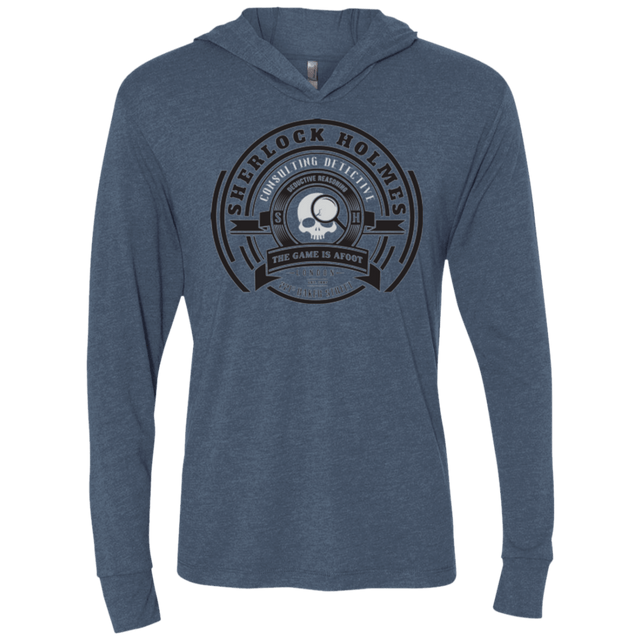 T-Shirts Indigo / X-Small Sherlock Holmes Triblend Long Sleeve Hoodie Tee