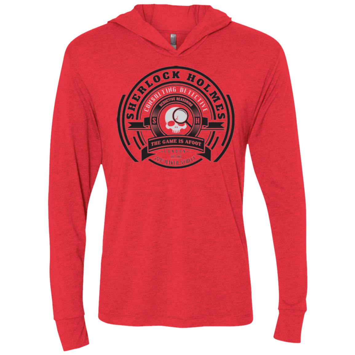 T-Shirts Vintage Red / X-Small Sherlock Holmes Triblend Long Sleeve Hoodie Tee