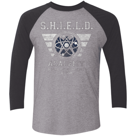 T-Shirts Premium Heather/ Vintage Black / X-Small Shield Academy Men's Triblend 3/4 Sleeve