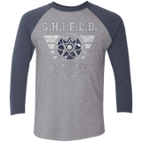 T-Shirts Premium Heather/ Vintage Navy / X-Small Shield Academy Men's Triblend 3/4 Sleeve