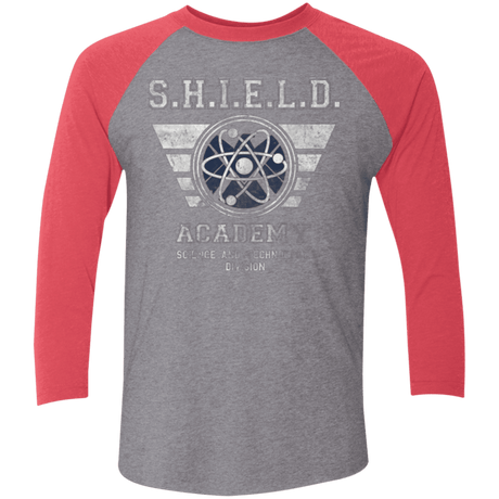 T-Shirts Premium Heather/ Vintage Red / X-Small Shield Academy Men's Triblend 3/4 Sleeve