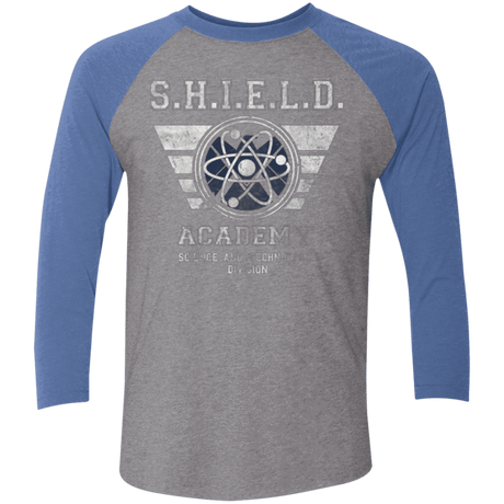 T-Shirts Premium Heather/ Vintage Royal / X-Small Shield Academy Men's Triblend 3/4 Sleeve