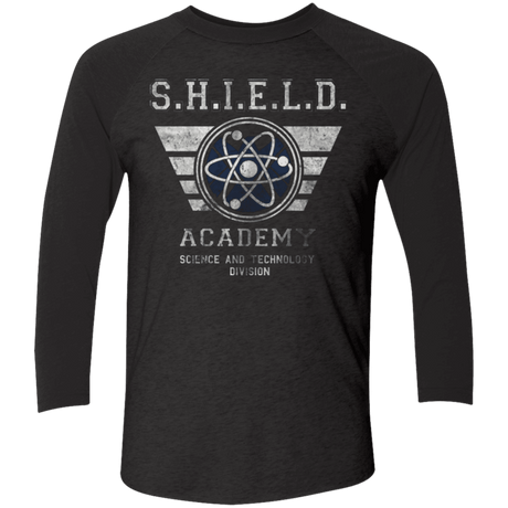 T-Shirts Vintage Black/Vintage Black / X-Small Shield Academy Men's Triblend 3/4 Sleeve