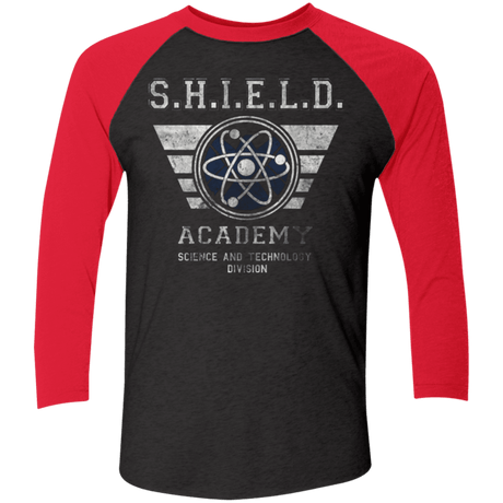T-Shirts Vintage Black/Vintage Red / X-Small Shield Academy Men's Triblend 3/4 Sleeve
