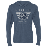 T-Shirts Indigo / X-Small Shield Academy Triblend Long Sleeve Hoodie Tee
