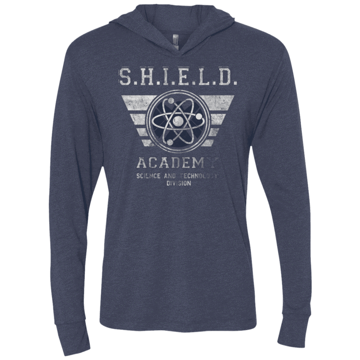 T-Shirts Vintage Navy / X-Small Shield Academy Triblend Long Sleeve Hoodie Tee