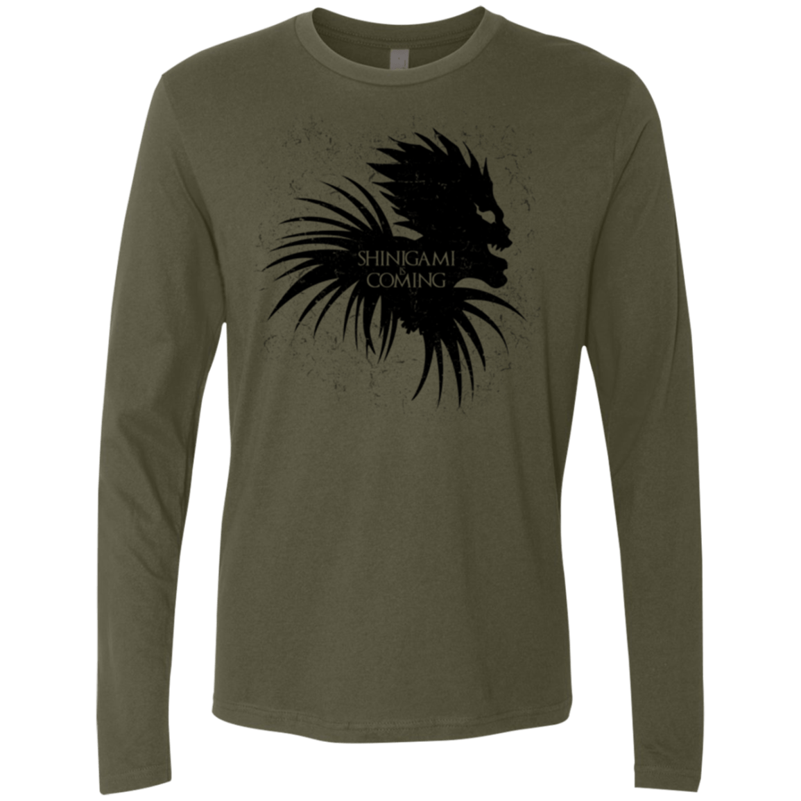 T-Shirts Military Green / Small Shinigami Is Coming Men's Premium Long Sleeve