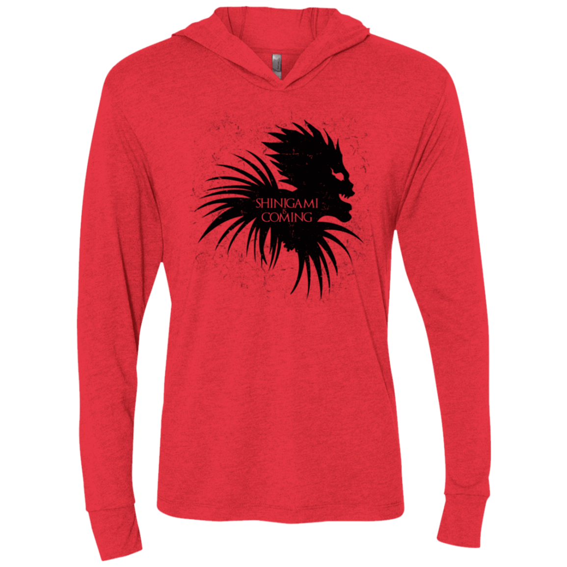 T-Shirts Vintage Red / X-Small Shinigami Is Coming Triblend Long Sleeve Hoodie Tee