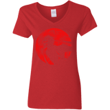 T-Shirts Red / S Shinigami Mask Women's V-Neck T-Shirt