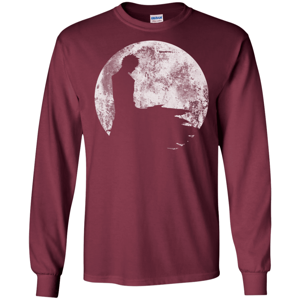 T-Shirts Maroon / S Shinigami Moon Men's Long Sleeve T-Shirt